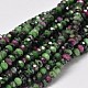 Faceted Rondelle Grade AA Natural Ruby in Zoisite Bead Strands G-F289-38B-1
