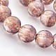 Handmade Two Tone Gold Sand Lampwork Round Beads Strands LAMP-O007-01D-1