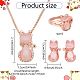 ANATTASOUL Cat Glass & Plastic Pendant Necklaces & Stud Earrings & Finger Rings SJEW-AN0001-52-2