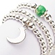 3 Stück 3 Stil natürliche weiße Jade & synthetischer Hämatit Perlen Stretchringe Set mit Halbmond-Anhänger RJEW-JR00469-02-5