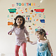 SUPERDANT Colorful Inspirational Wall Sticker We are a Team Wall Decal with Cartoon Children's Portrait Wall Decor Inspirational Sayings for Home School Wall Decorations DIY-WH0228-922-4