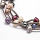 Collares de múltiples hilos de perlas de lujo para mujer NJEW-L345-N10-2