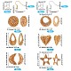 Kits de fabrication de boucles d'oreilles en paille de rotin / canne de roseau bricolage DIY-PH0028-08-2