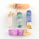 Golden Plated Dyed Natural Crackle Agate Pendants G-R275-137-1