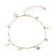 304 bracelets de cheville à breloques étoiles en acier inoxydable et laiton AJEW-AN00401-02-1