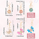 CRASPIRE 6Pcs 6 Style Butterfly Flower Keychain Pendants Keychains Enamel Alloy Key Rings Clip Accessories with Lobster Clasp for Valentine's Day Women Girls Car Bag Craft Decoration KEYC-CP0001-09-2