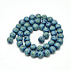 Electroplate Natural Lava Rock Beads Strands G-T058-03C-6MM-2