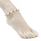 Geflochtene Perlen-Fußkettchen aus natürlicher Kaurimuschel AJEW-AN00516-02-3
