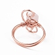 Scaglie di quarzo rosa naturale con anello a vortice RJEW-L082-02RG-10-4