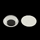 En blanco y negro de plástico meneo ojos saltones botones y accesorios de diy artesanías de álbum de recortes de juguete con parche de la etiqueta en la parte posterior KY-S002B-14mm-2