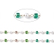 Cube & Round Glass & ABS Imitation Pearl Beaded Chains CHS-P016-43G-02-2