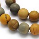 Frosted Round Natural Picture Jasper Beads Strands G-N0166-69-10mm-2