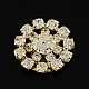 Brillantes accesorios de la ropa plana redonda de latón grado a cabuchones de diamante de imitación RB-S022-03-1
