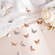 Chgcraft 20 pcs filigrane papillon breloques pendentifs avec cristal strass laiton 3d papillon perles breloques pour bricolage bracelet collier bijoux accessoires faisant KK-CA0001-03-5