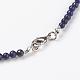 Lapis Lazuli Beads Necklaces and Bracelets Jewelry Sets SJEW-JS00906-03-4