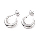 304 Stainless Steel Crescent Moon Stud Earrings for Women EJEW-F280-05B-P-1