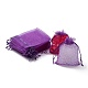 オーガンジーバッグ巾着袋  リボン付き  青紫色  12x9cm X-OP-R016-9x12cm-20-1