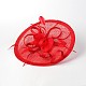 Women's Carnival Party Accessories Hair Jewelry Fascinator Veil Organza Feather Flower Hair Bands OHAR-S173-01-1