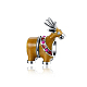 Large Hole Christmas Reindeer/Stag 925 Sterling Silver Enamel European Stopper Beads STER-BB15857-1