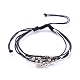 Waxed Polyester Cord Braided Bead Bracelets BJEW-JB05065-03-1