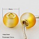 Two Tone Large Hole Rondelle Rubberized Glass European Beads X-GPDL-Q010-05A-1