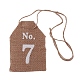 Hanging Linen Table Number Tags HJEW-WH0021-17-2