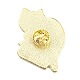 猫の形のエナメルピン  リュックサック用ライトゴールド合金ブローチ  ブラック  35x35x2mm JEWB-A017-01A-2
