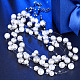 Zinc Alloy Plastic Pearl Beaded Tiered Necklaces NJEW-BB15215-6