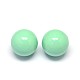 Sin agujero de spray pintado de latón redondo liso bola de perlas collares en forma de jaula KKB-E003-M-12mm-2
