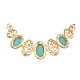 Golden Plated Alloy Synthetic Turquoise Big Pendant Links PALLOY-J170A-01G-2
