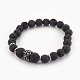 Natural Lava Rock Beads Stretch Bracelets BJEW-JB03959-01-1