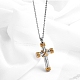 Halsketten mit Kreuzanhänger aus Edelstahl TQ9204-1-1