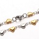 304 Stainless Steel Heart Link Bracelets X-BJEW-M121-03GP-2