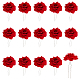 Nbeads 15 Stück Rosenblüten-Haarspangen, U-Form-Blumenhaargabeln, rote Rosenkopf-Haarnadeln, Brauthaarstöcke für Hochzeitsfest-Haar-Accessoires, rot