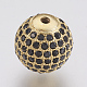 Perles de zircone cubique micro pave en Laiton ZIRC-F083-067-RS-2