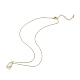 Arco con fiore collane ciondolo smalto ottone&nbsp;NJEW-H051-06G-4