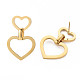 304 boucles d'oreilles pendantes double coeur en acier inoxydable pour femme EJEW-N016-015LG-4