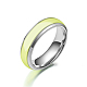 Luminoso 304 anello per dito a fascia piatta in acciaio inossidabile LUMI-PW0001-117B-02-1