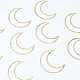 Benecreat 10 pièces véritable 18k plaqué or lune reliant anneaux en laiton cadres creux liens connecteur breloques pour bracelets collier bijoux bricolage fabrication KK-BC0009-09-4