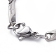 Unisex 304 Stainless Steel Bar Link Chain Bracelets BJEW-E372-09-4