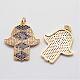 Brass Micro Pave Cubic Zirconia Charms ZIRC-D113-62G-FF-1