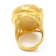 Brass Twist Oval Dome Adjustable Rings with Natural Pearl RJEW-M150-01G-3