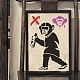 FINGERINSPIRE Banksy Graffiti Monkey Stencil 29.7x21cm Reusable Banksy Chimpanzees Stencil DIY Craft Banksy Decoration Stencil for Painting on Wall DIY-WH0202-467-7