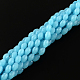 Faceted Rice Imitation Jade Glass Beads Strands GLAA-Q046-02G-3