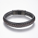 Bracelets en cuir tressé BJEW-H561-04G-1