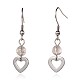Heart Natural Gemstone Dangle Earrings EJEW-JE01884-2