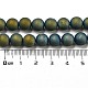 Electrochapados ágata natural de hebras de perlas redonda G-M171-8mm-07-3