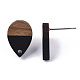 Resin & Walnut Wood Stud Earring Findings MAK-N032-002A-B01-4
