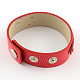 Imitation Leather Cord Snap Bracelets WACH-S001-1C-3