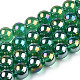 Chapelets de perles en verre transparent électrolytique GLAA-T032-T10mm-AB21-1